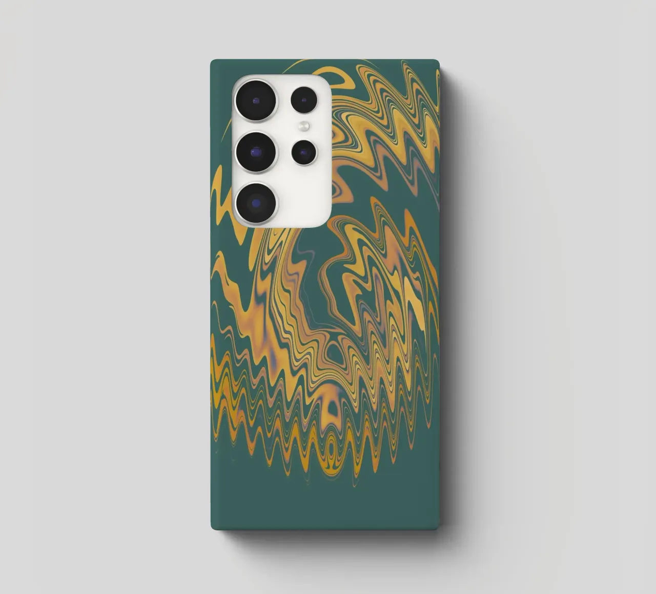 Motif abstrait vert jaune circulaire fractal coque samsung de Something for you