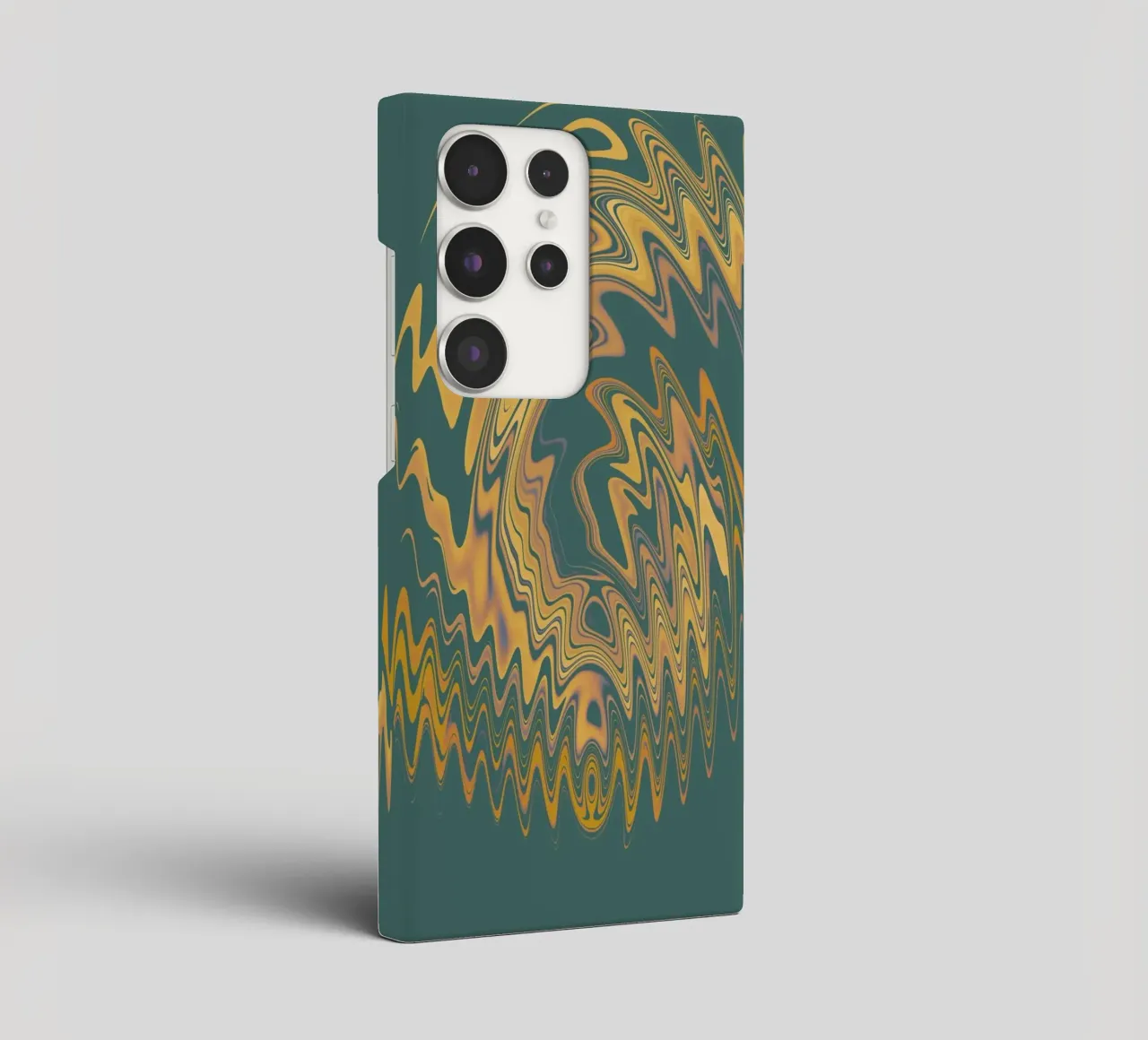 Motif abstrait vert jaune circulaire fractal coque samsung de Something for you