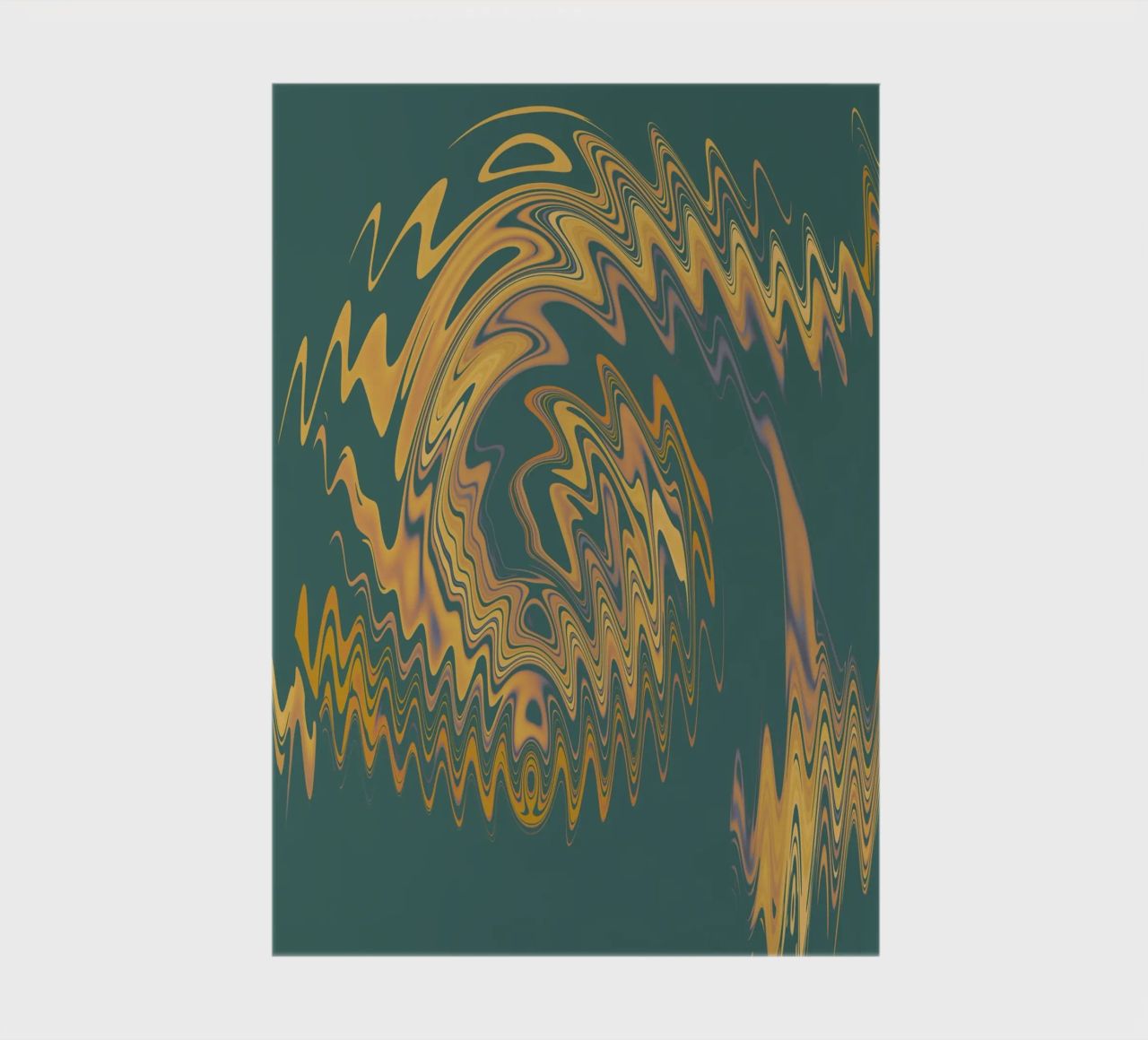 Abstract green and yellow circular fractal pattern notebook by Something for you