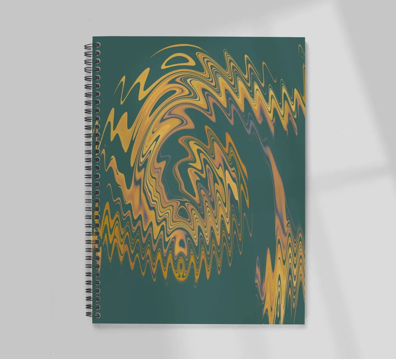 Motif abstrait vert jaune circulaire fractal carnet à spirale de Something for you