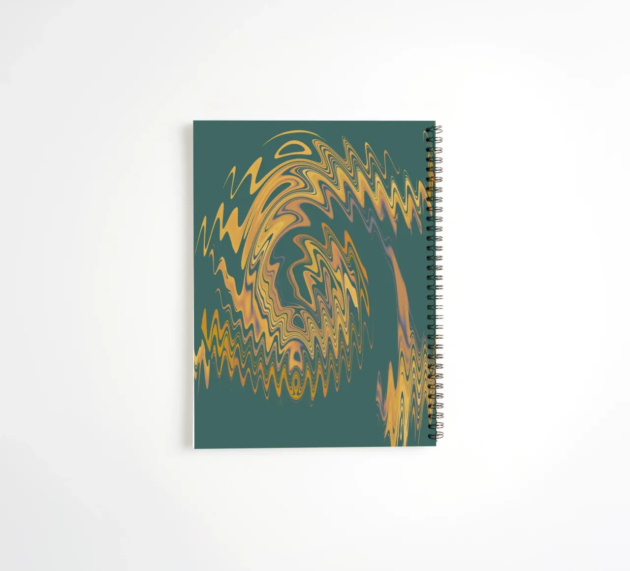 Motif abstrait vert jaune circulaire fractal carnet à spirale de Something for you