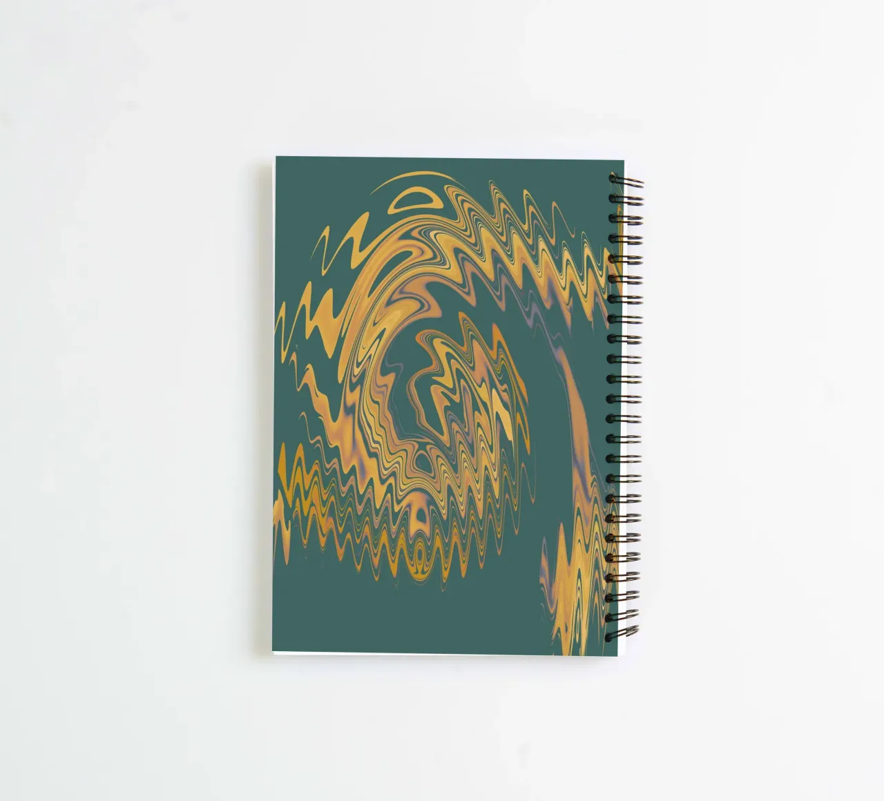 Abstract green and yellow circular fractal pattern spiral notebook by Something for you