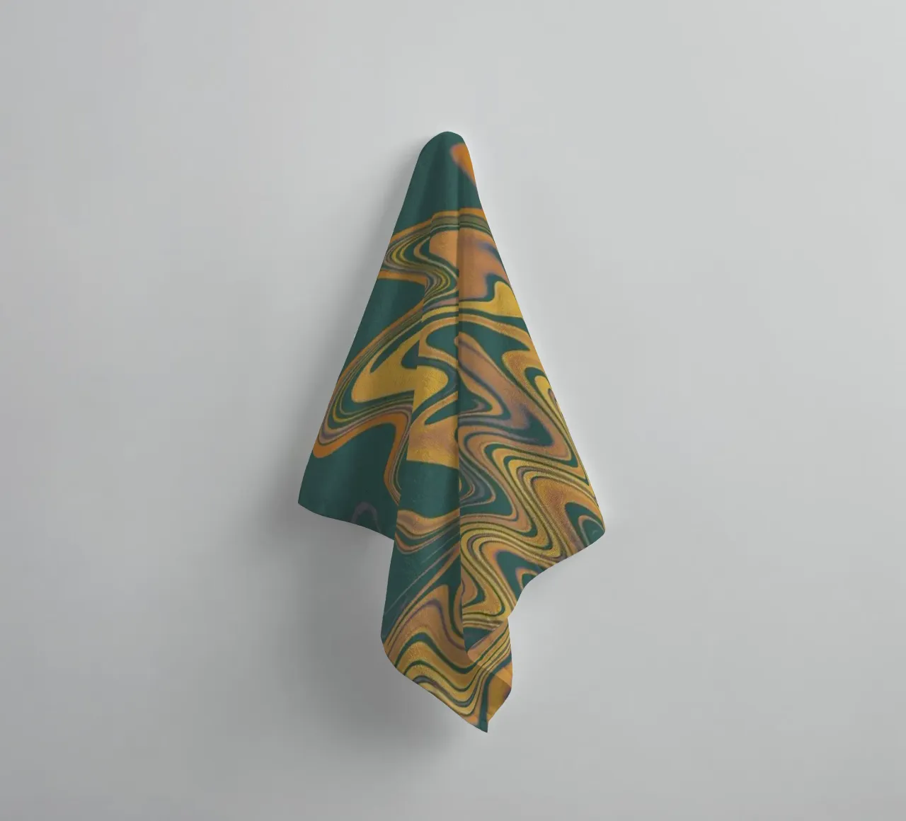 Motif abstrait vert jaune circulaire fractal serviette de bain de Something for you
