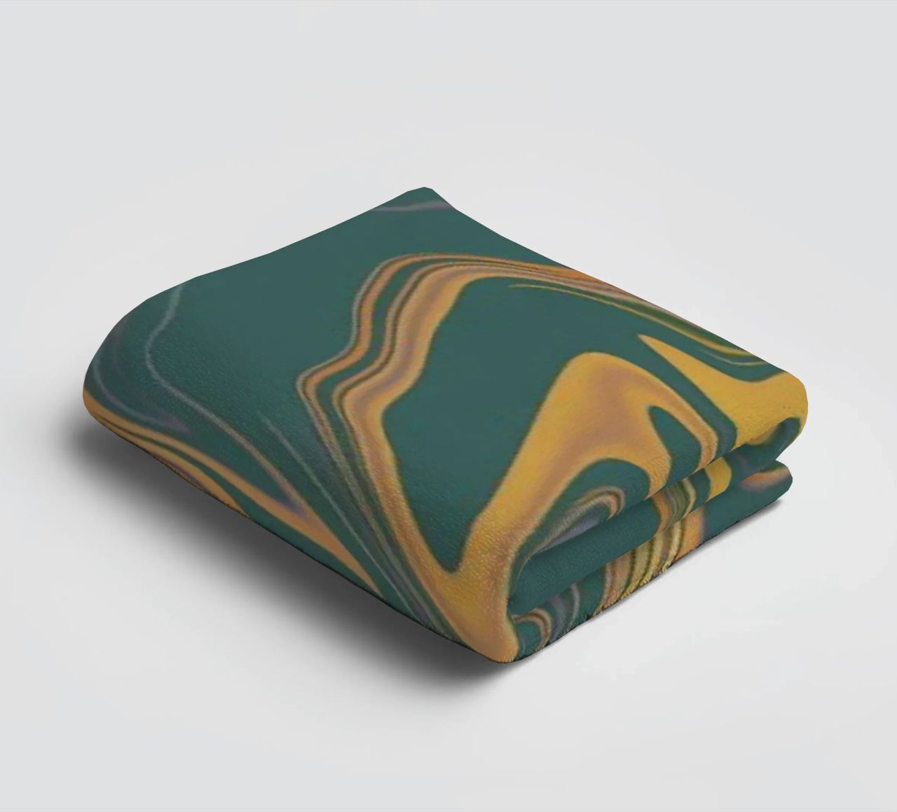 Abstract groen en geel cirkelvormig fractaal patroon badhanddoek van Something for you