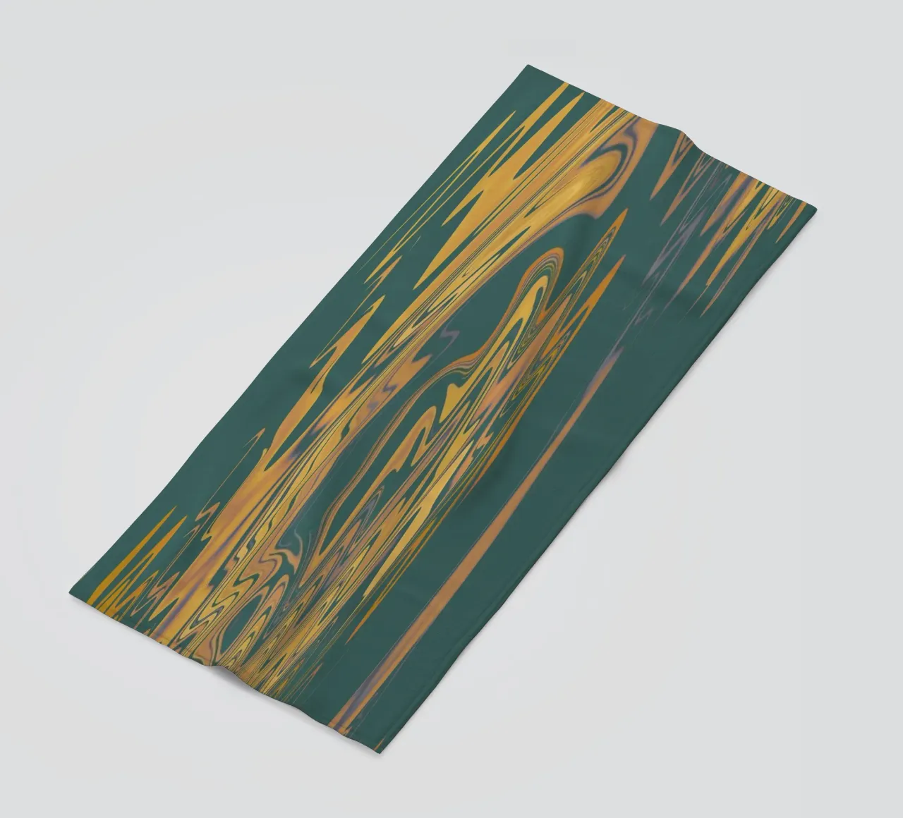 Motif abstrait vert jaune circulaire fractal serviette de plage de Something for you