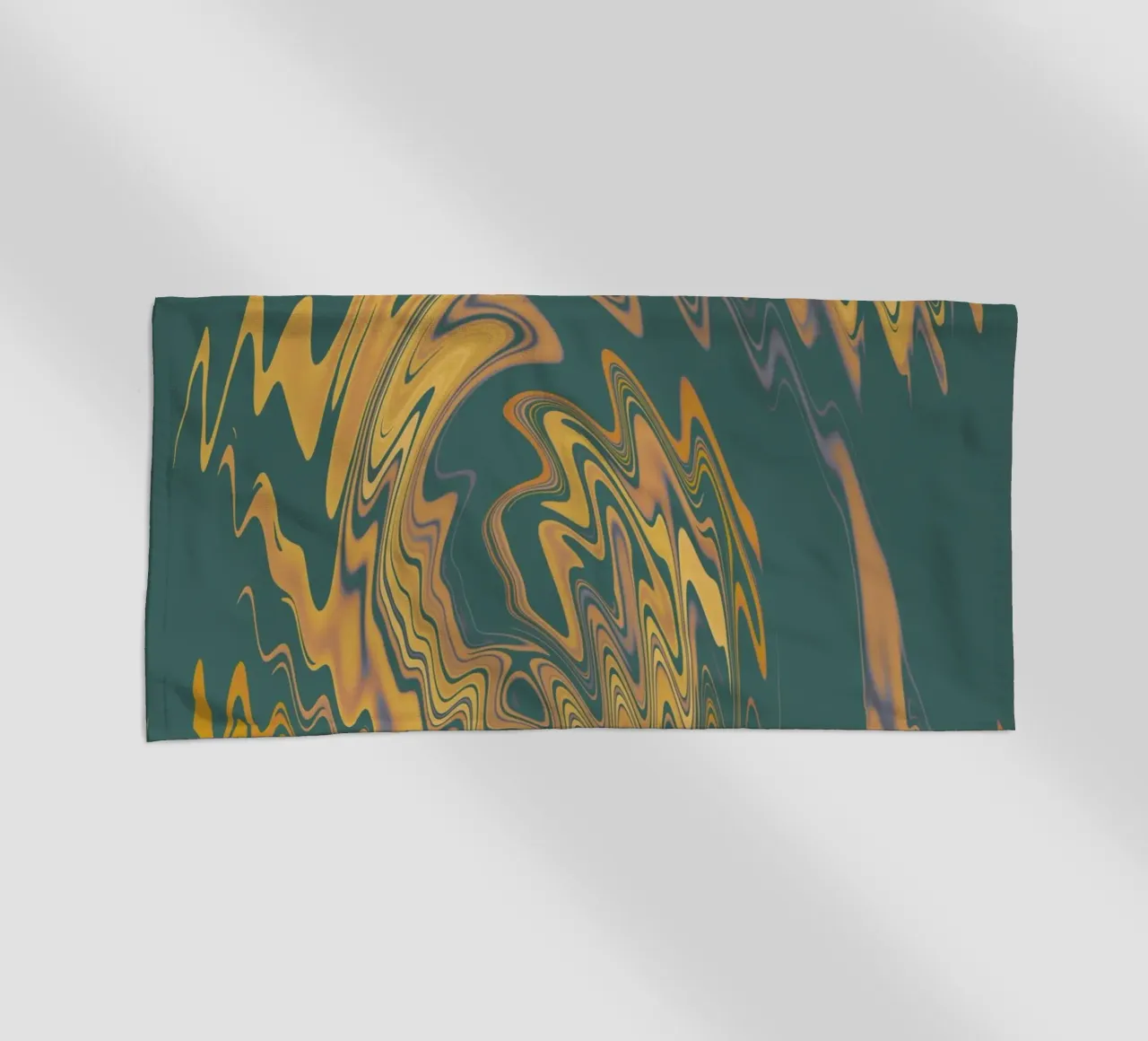 Motif abstrait vert jaune circulaire fractal serviette de plage de Something for you