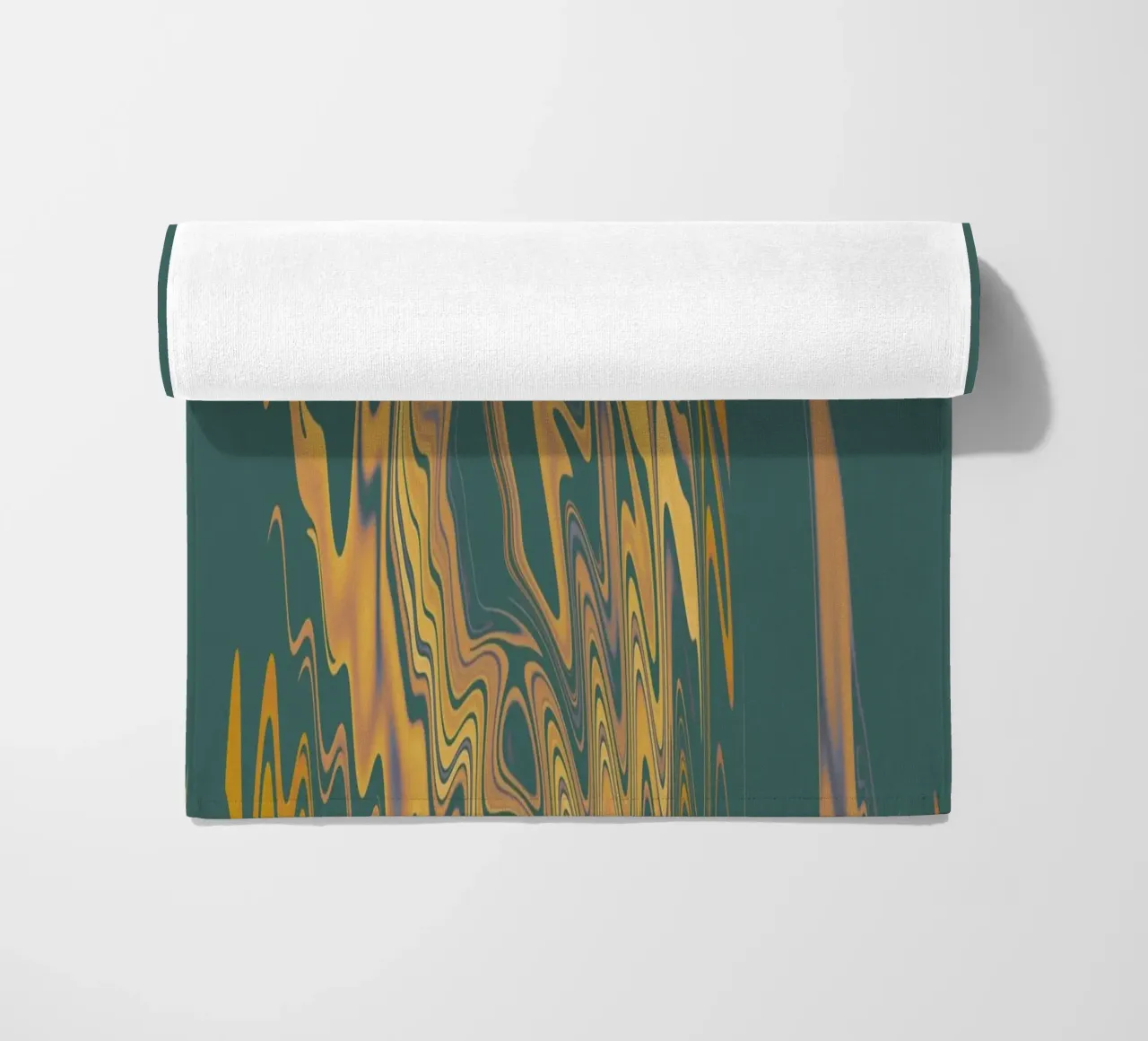 Motif abstrait vert jaune circulaire fractal serviette de plage de Something for you