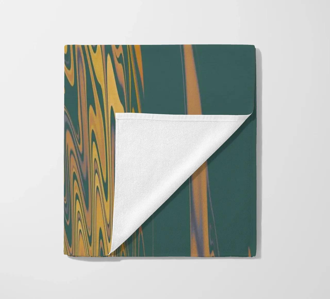 Motif abstrait vert jaune circulaire fractal serviette de plage de Something for you