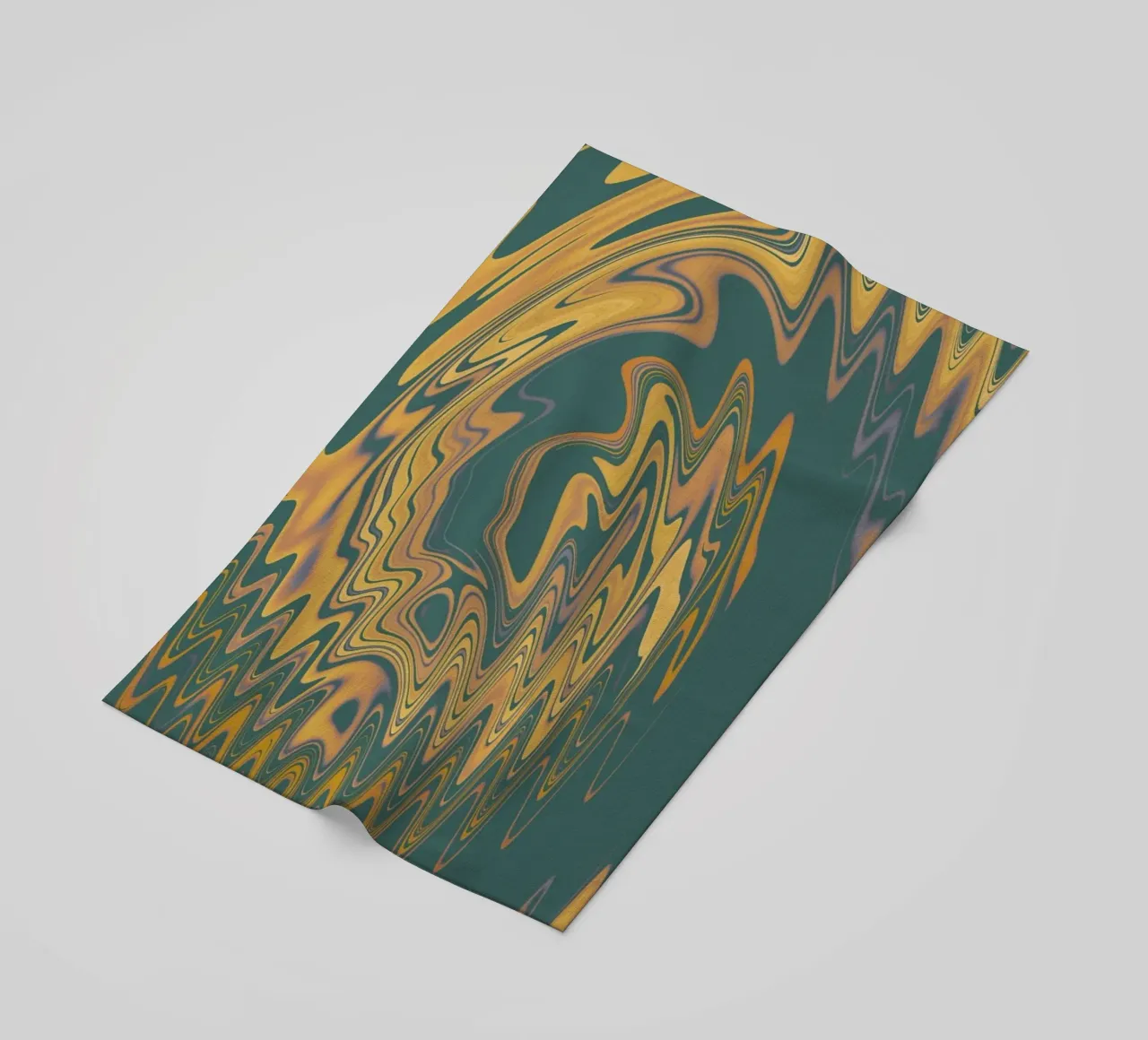 Motif abstrait vert jaune circulaire fractal serviette de plage de Something for you