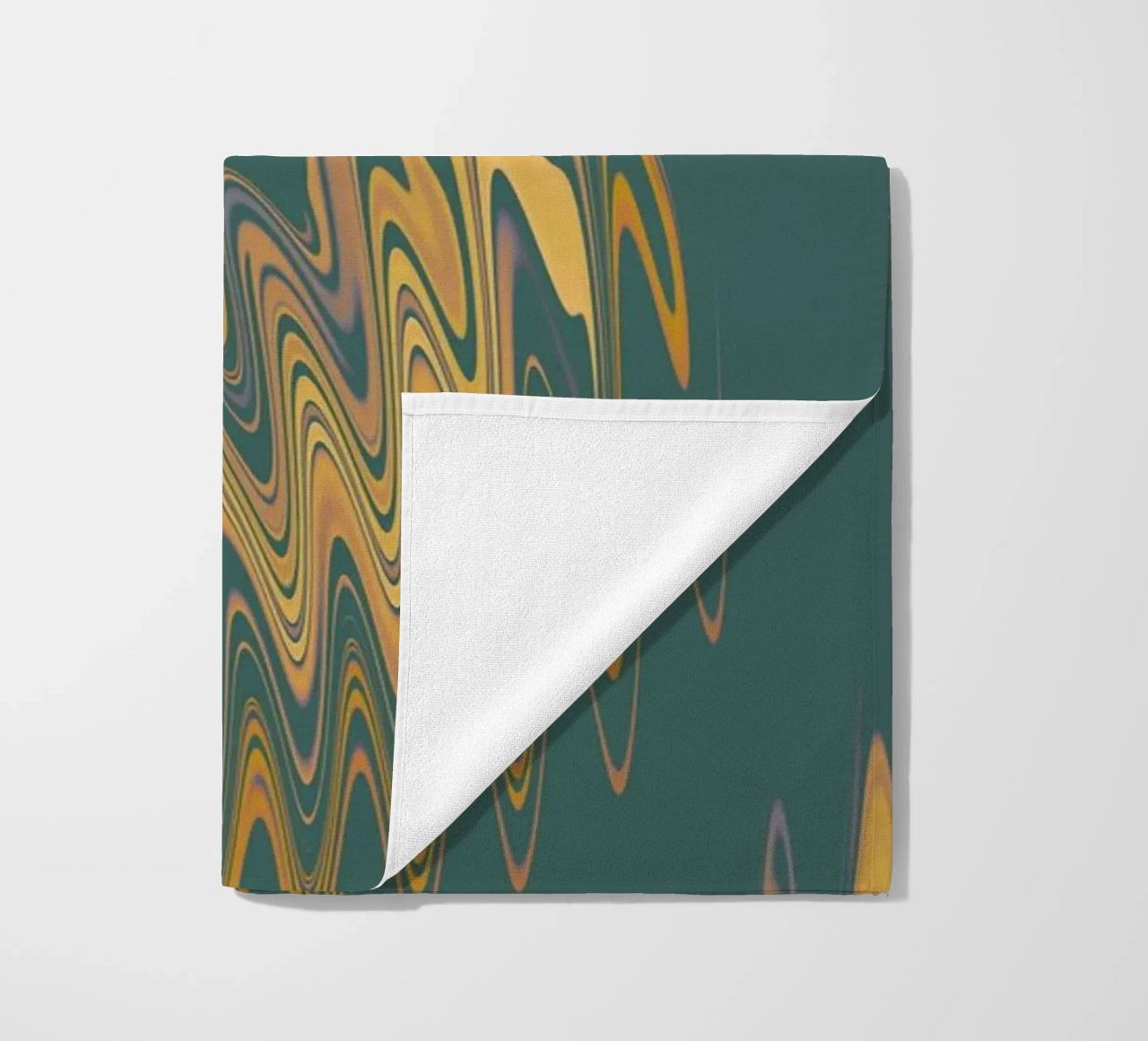 Motif abstrait vert jaune circulaire fractal serviette de plage de Something for you