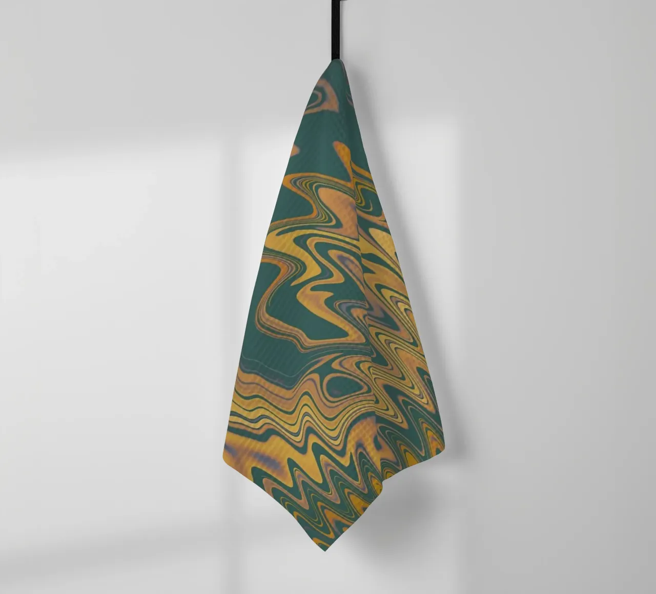 Motif abstrait vert jaune circulaire fractal torchon de Something for you