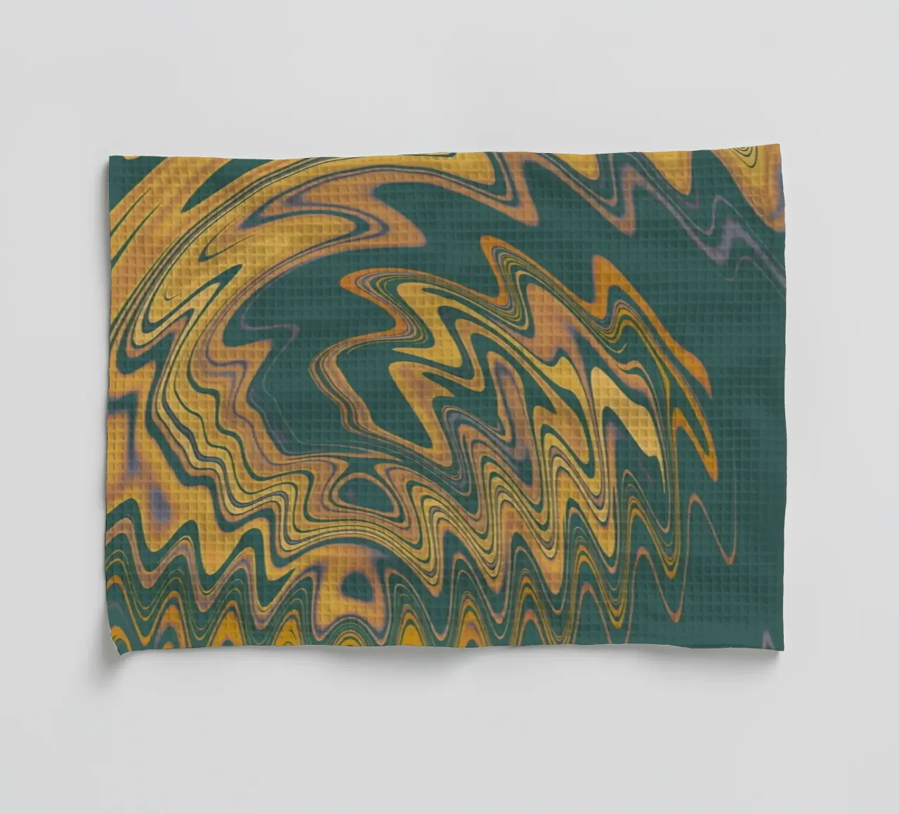 Motif abstrait vert jaune circulaire fractal torchon de Something for you