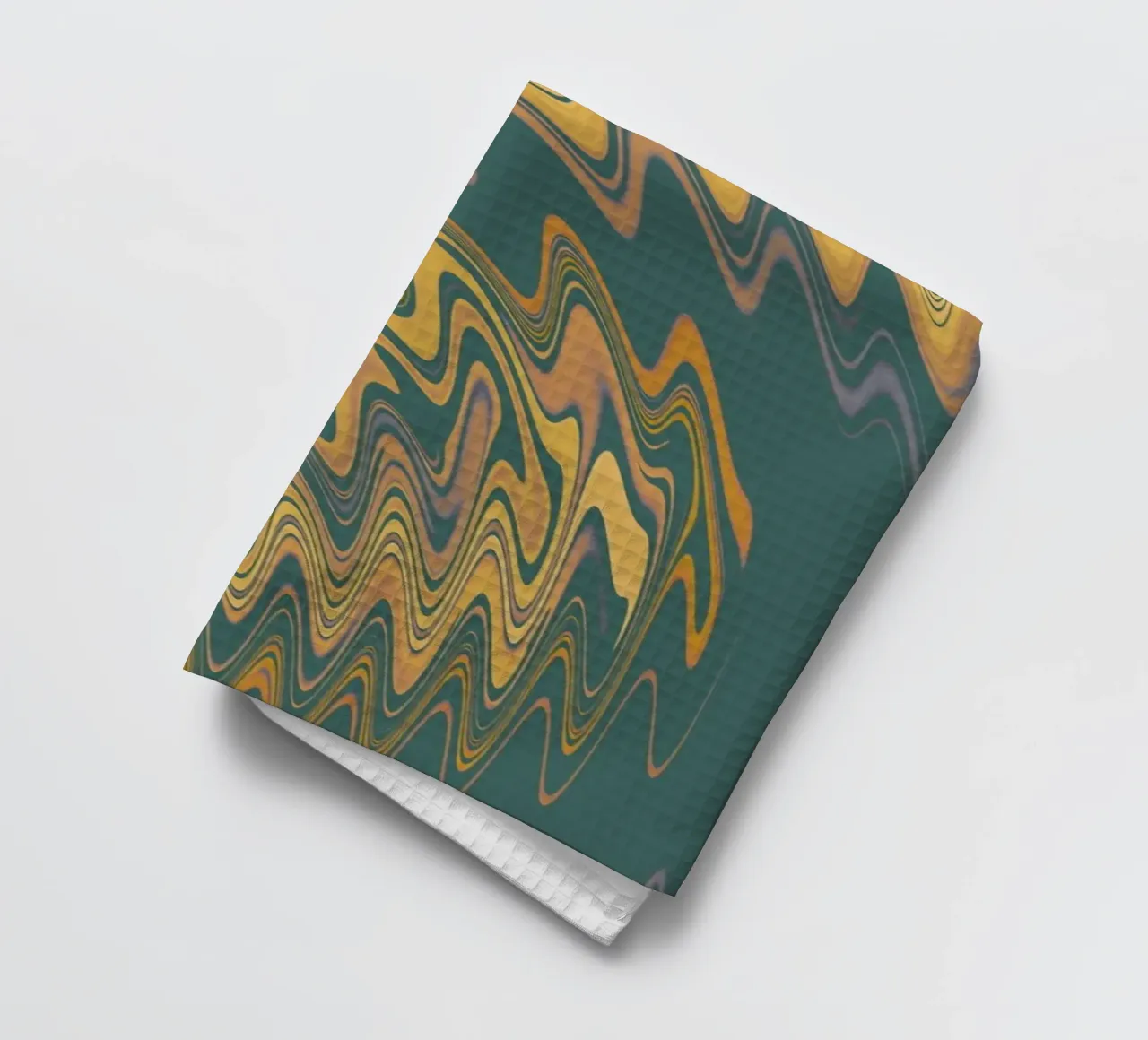 Motif abstrait vert jaune circulaire fractal torchon de Something for you