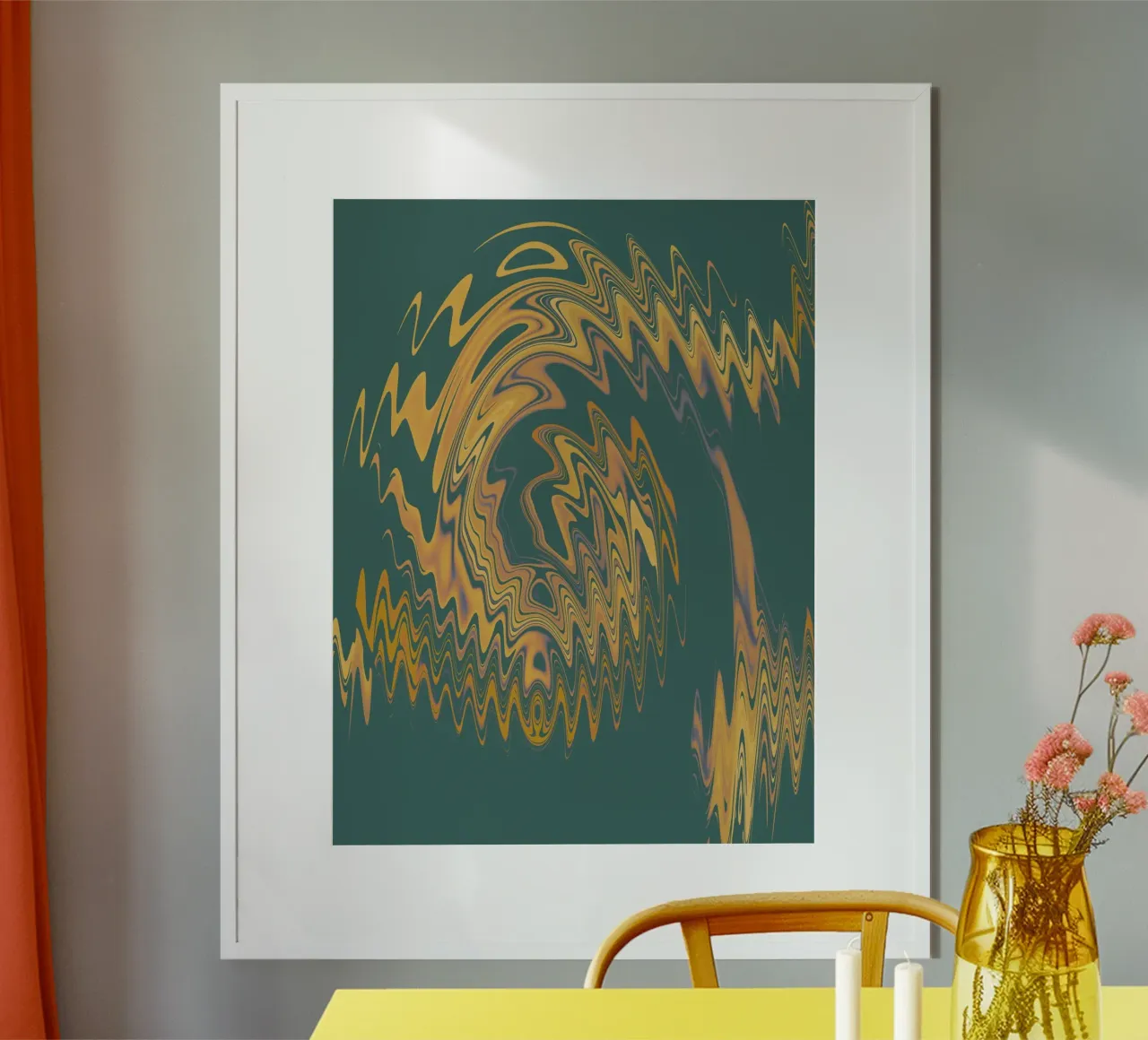 Modello frattale circolare astratto verde e giallo poster da Something for you