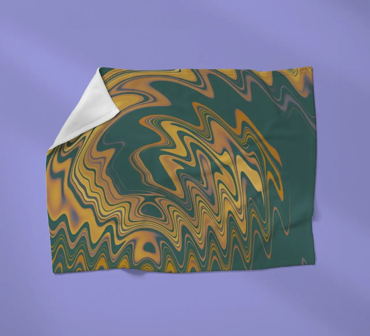 Motif abstrait vert jaune circulaire fractal plaid polaire de Something for you