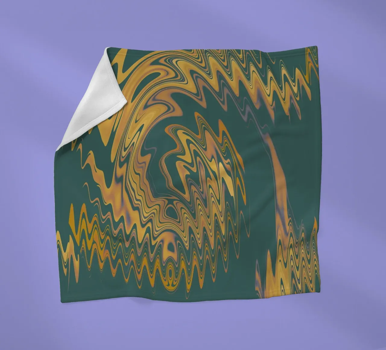 Motif abstrait vert jaune circulaire fractal plaid polaire de Something for you