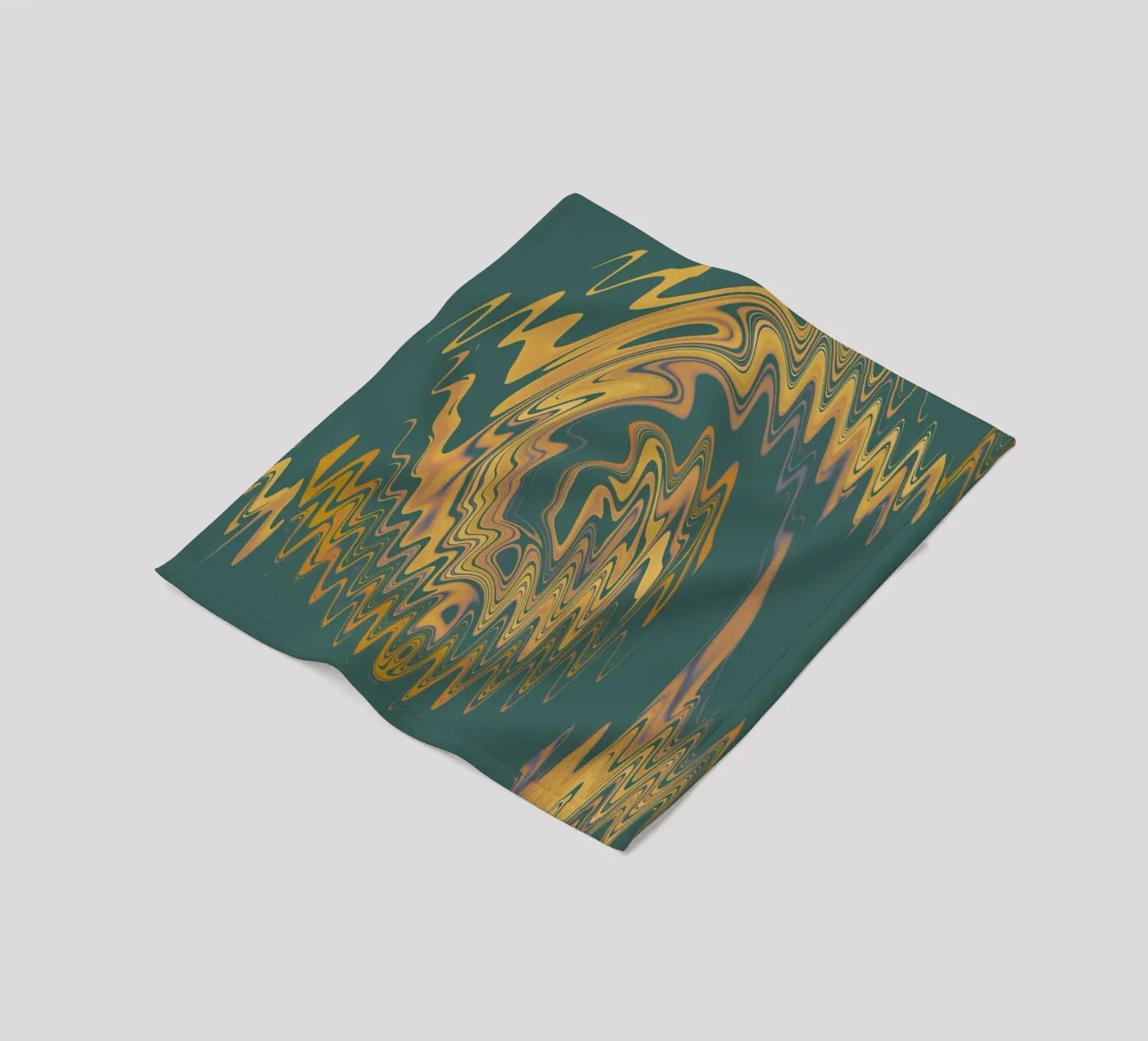 Abstract green and yellow circular fractal pattern fleece blanket by Something for you