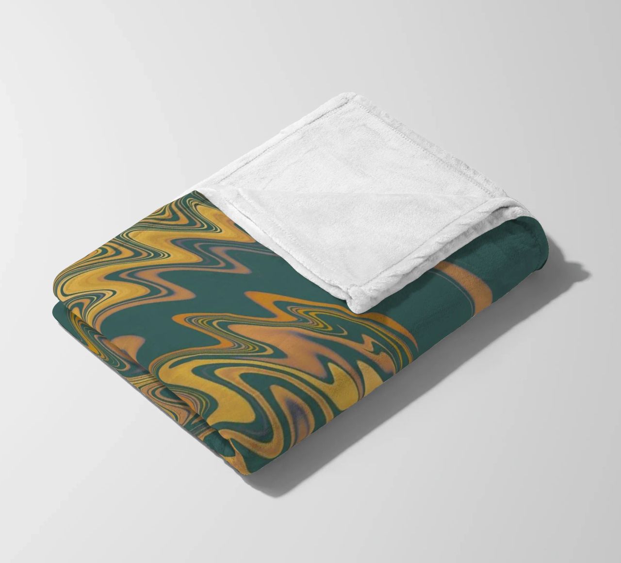 Motif abstrait vert jaune circulaire fractal plaid polaire de Something for you