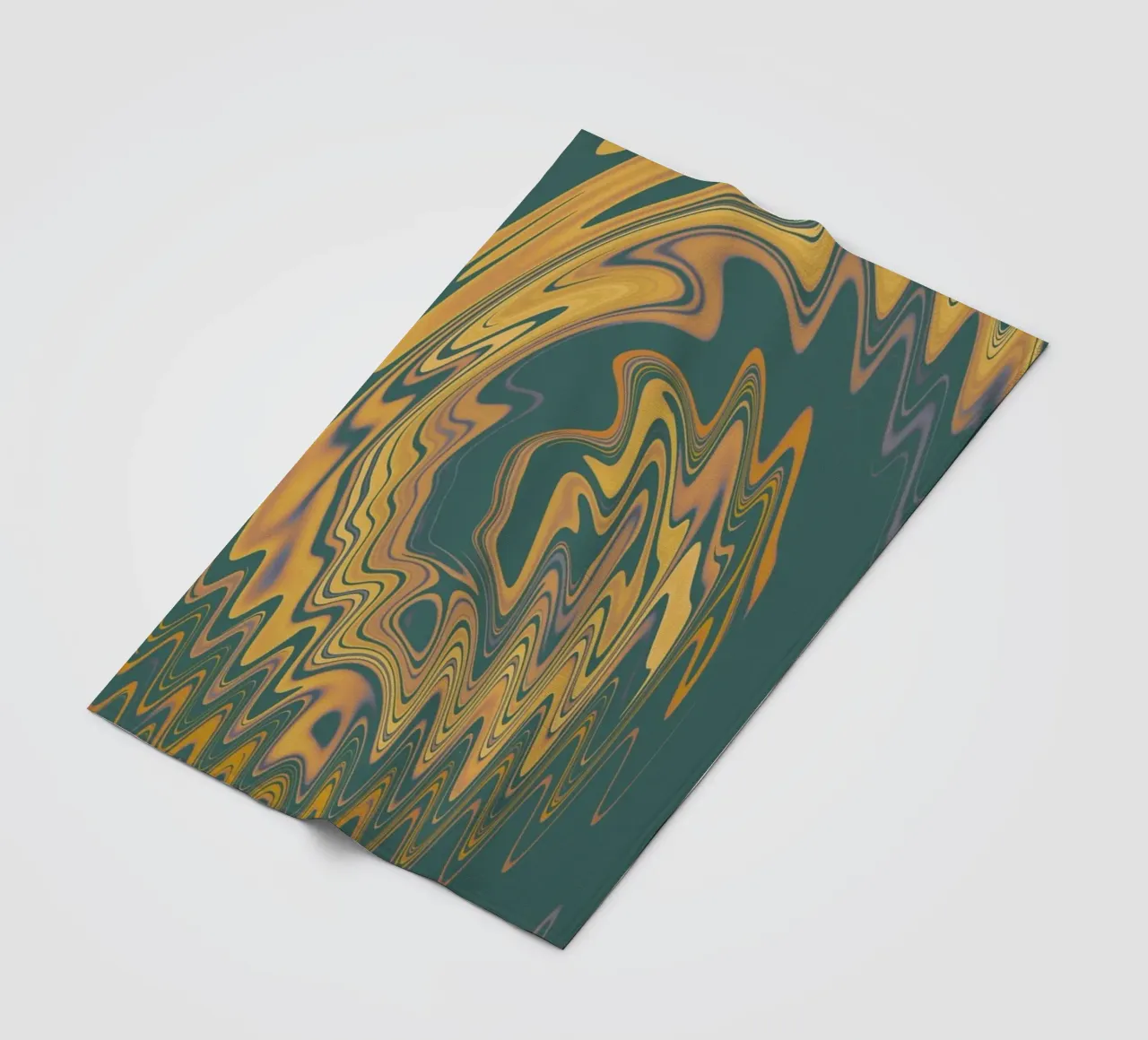 Motif abstrait vert jaune circulaire fractal plaid polaire de Something for you