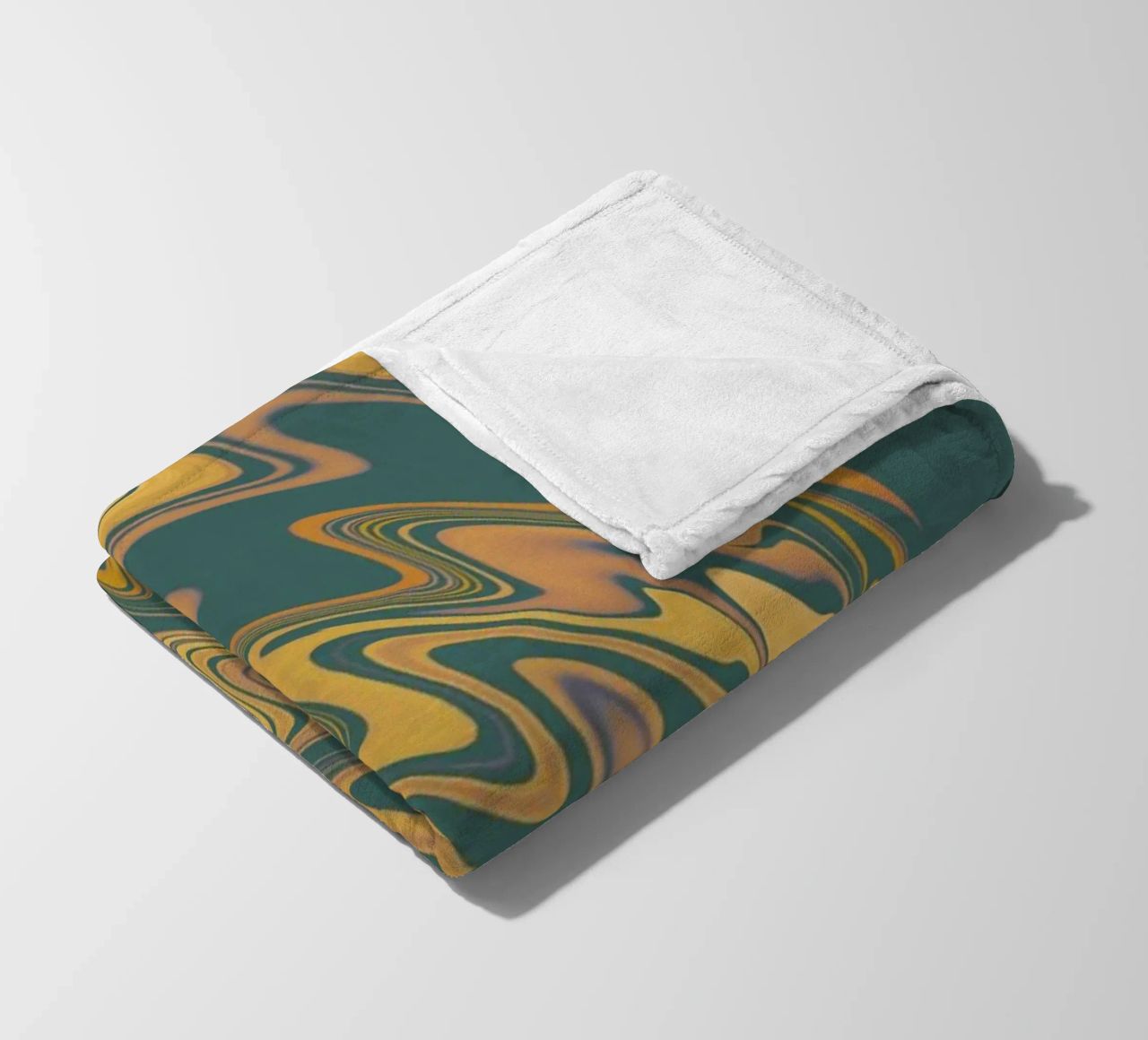Motif abstrait vert jaune circulaire fractal plaid polaire de Something for you