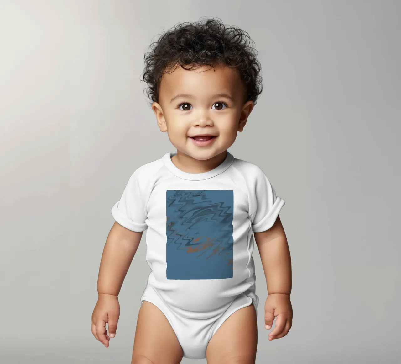 Modello astratto di onda blu frastagliata body neonato maniche corte da Something for you