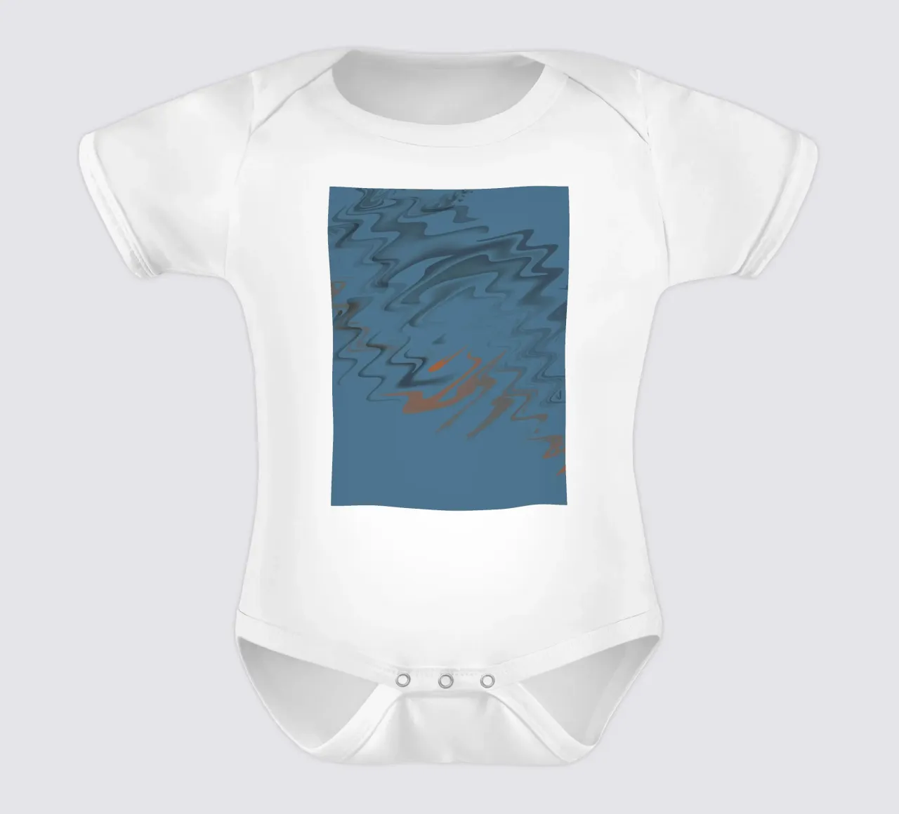Modello astratto di onda blu frastagliata body neonato maniche corte da Something for you