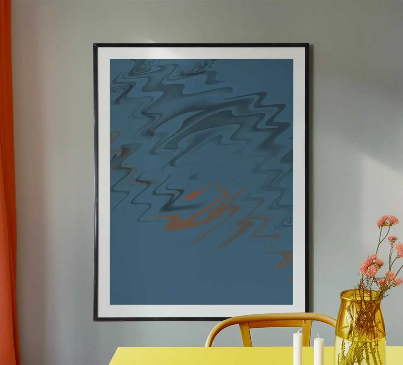 Abstract jagged blue wave pattern hahnemühle by Something for you