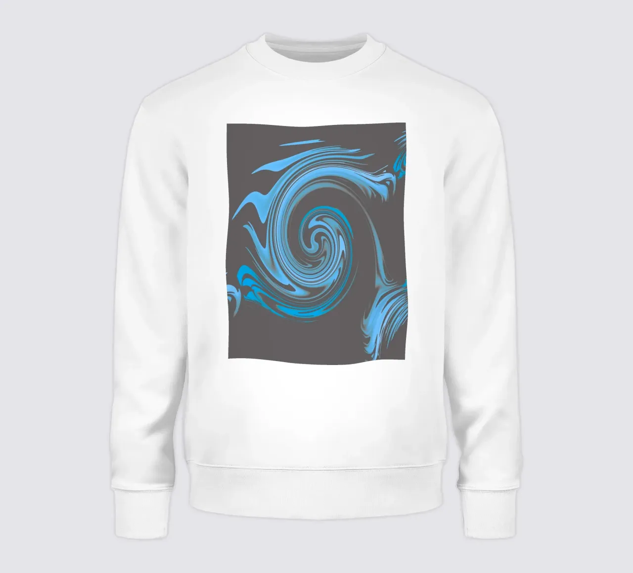 Abstract circular blue grey fractal pattern sweatshirt by Something for you