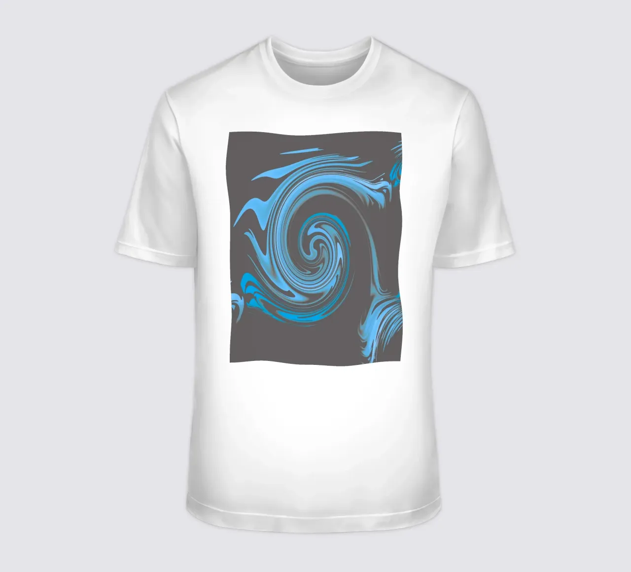 Abstract circular blue grey fractal pattern t-shirt by Something for you