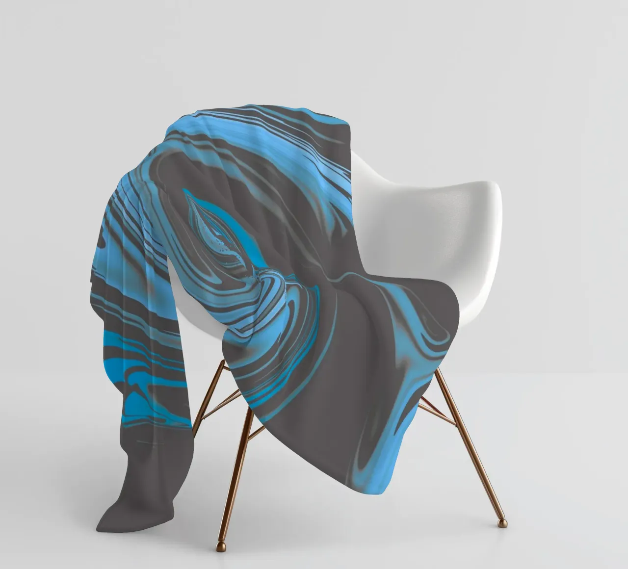 Astratto circolare blu grigio modello frattale coperta in pile da Something for you