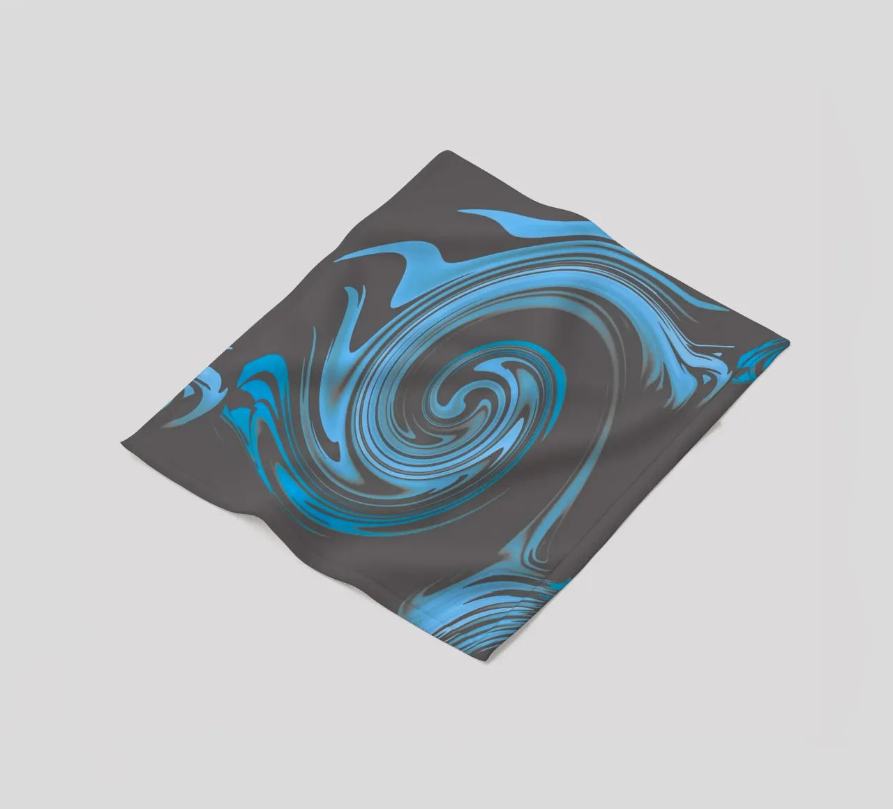 Abstraktes kreisförmiges blau graues Fraktal Muster Fleecedecke von Something for you