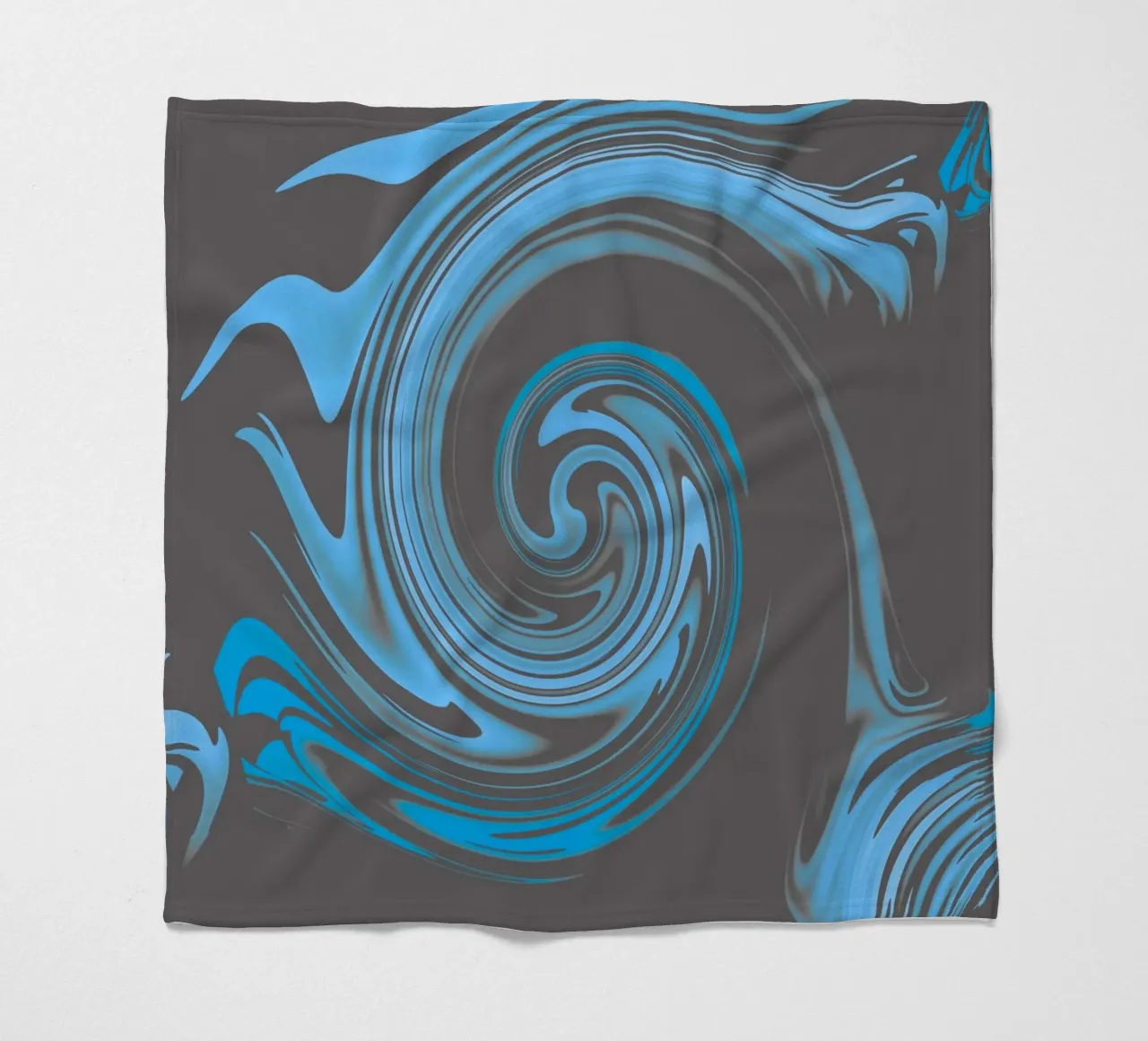 Abstraktes kreisförmiges blau graues Fraktal Muster Fleecedecke von Something for you