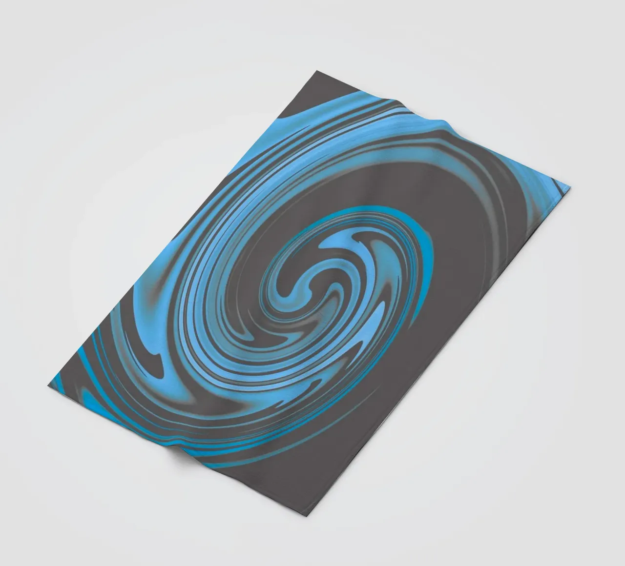 Abstraktes kreisförmiges blau graues Fraktal Muster Fleecedecke von Something for you