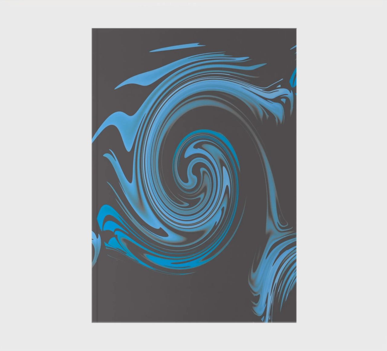Abstract circular blue grey fractal pattern notebook by Something for you