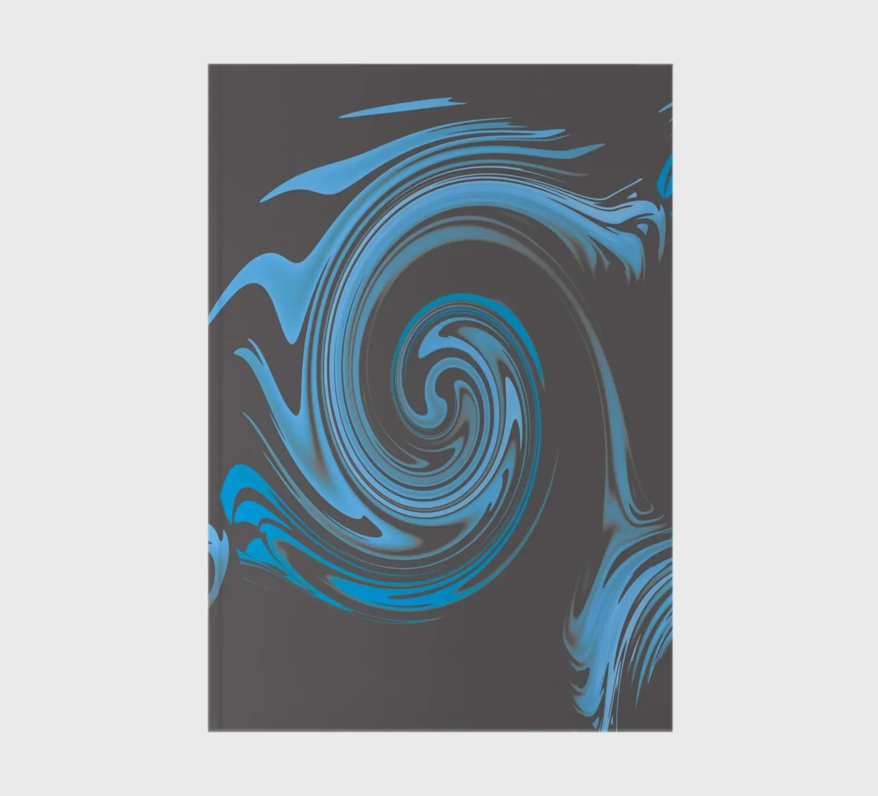 Abstraktes kreisförmiges blau graues Fraktal Muster Notizbuch von Something for you