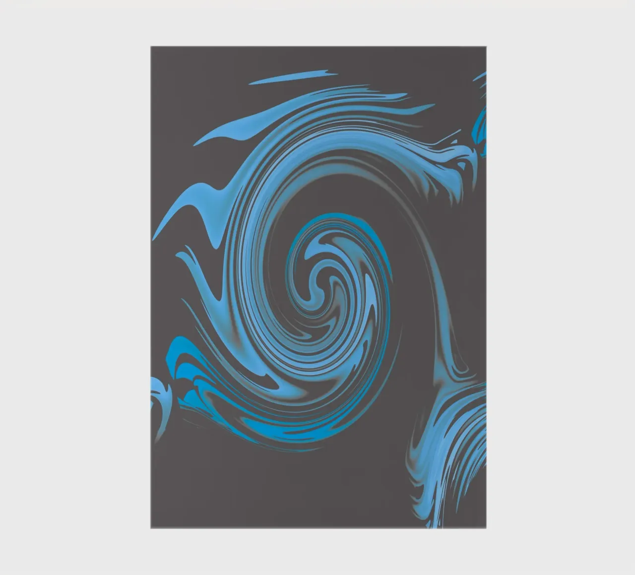 Abstraktes kreisförmiges blau graues Fraktal Muster Notizbuch von Something for you