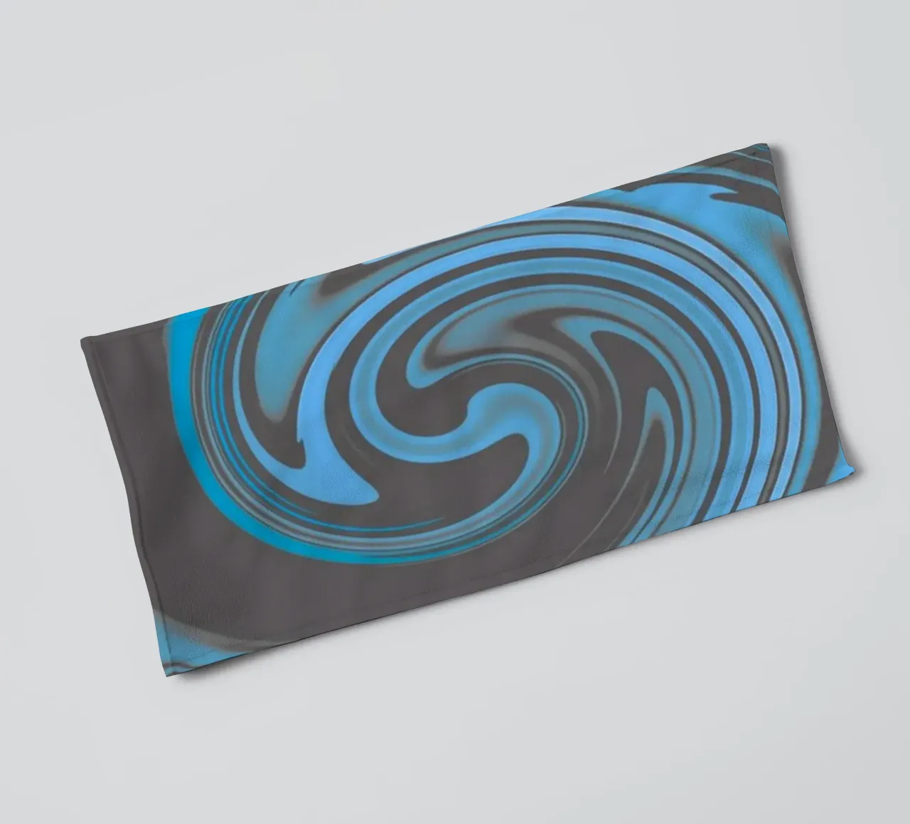Abstract circular blue grey fractal pattern towel by Something for you