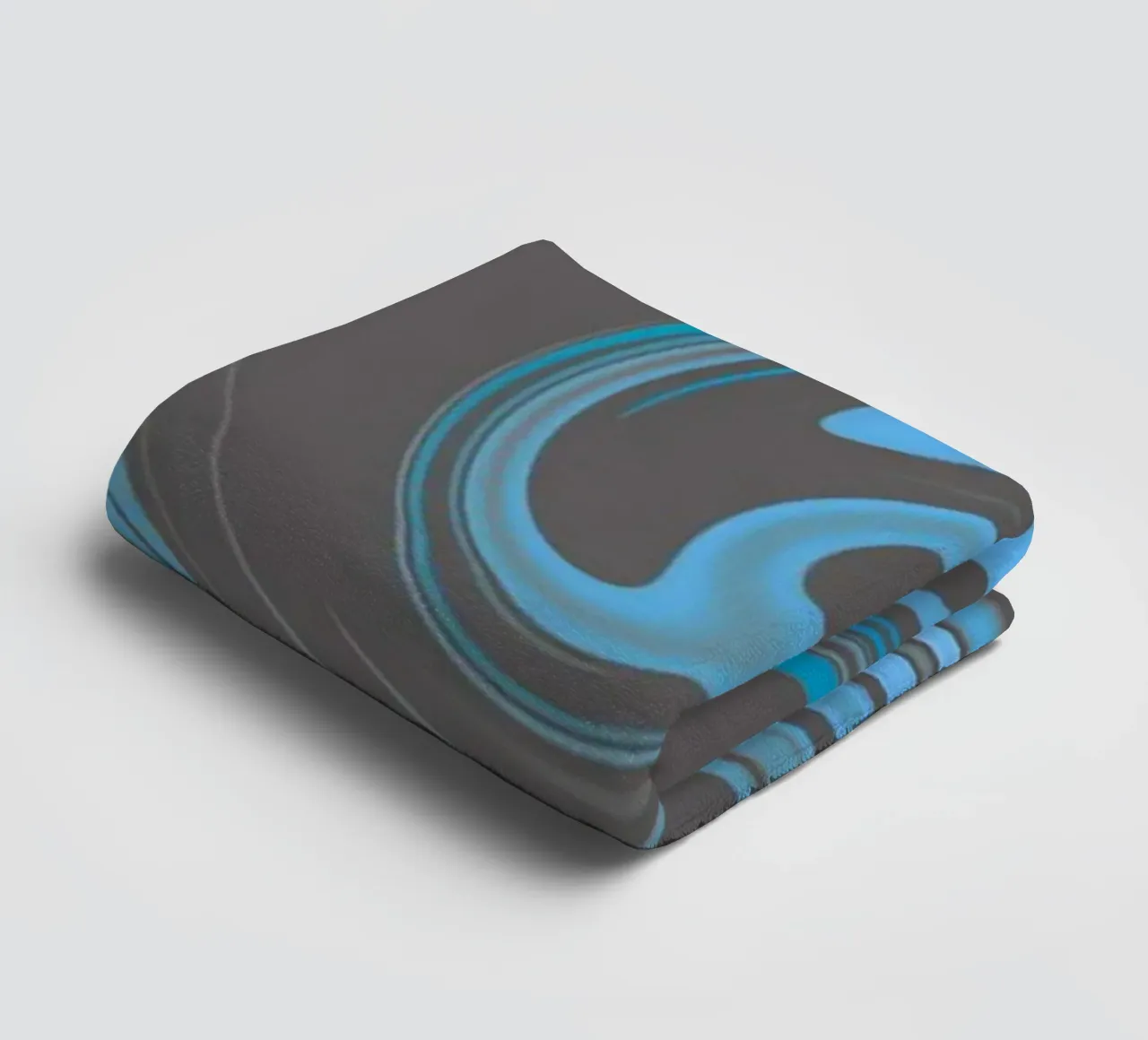 Abstract circular blue grey fractal pattern towel by Something for you