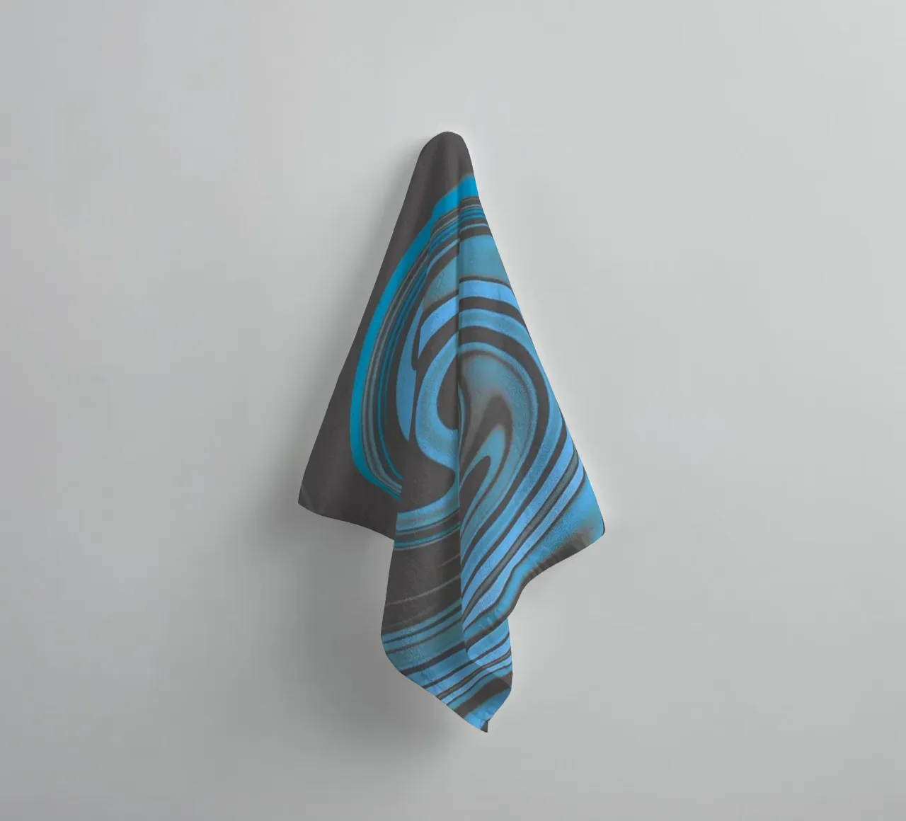 Abstract circular blue grey fractal pattern towel by Something for you