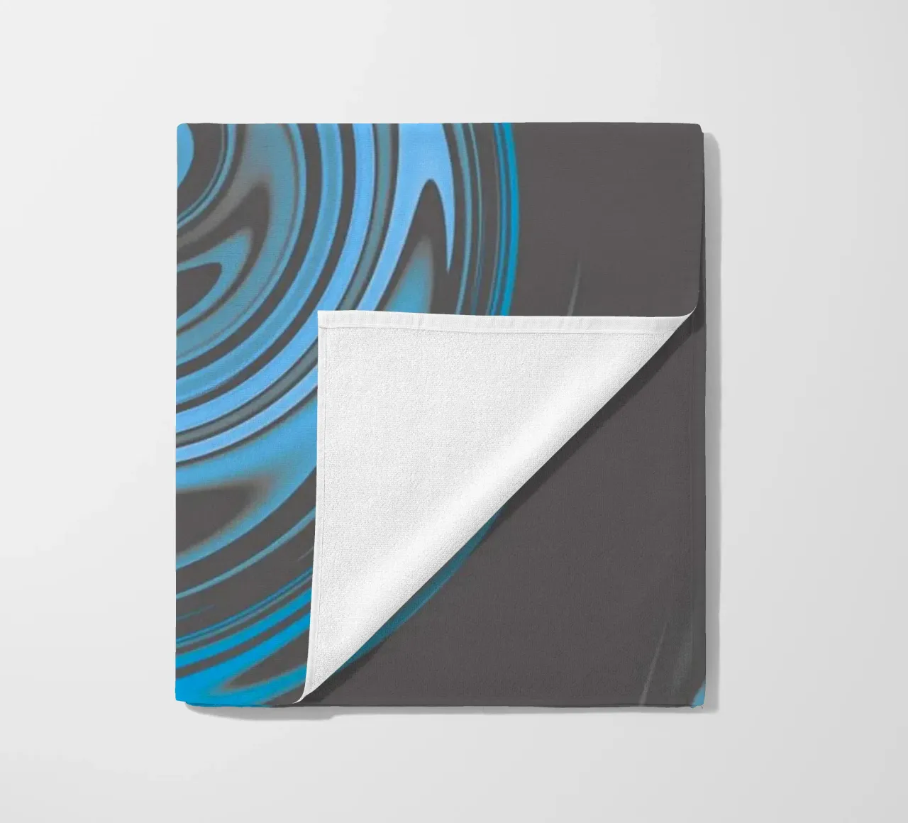 Abstract circular blue grey fractal pattern beach towel by Something for you