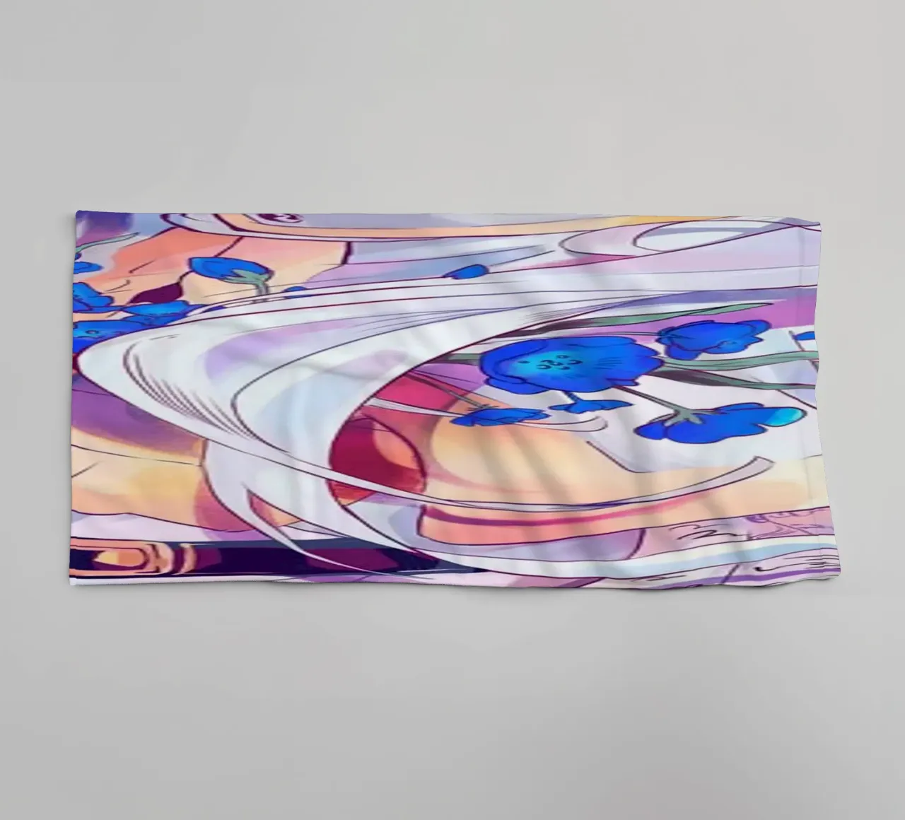 frieren con fiori blu asciugamano da bagno da Evie Shop