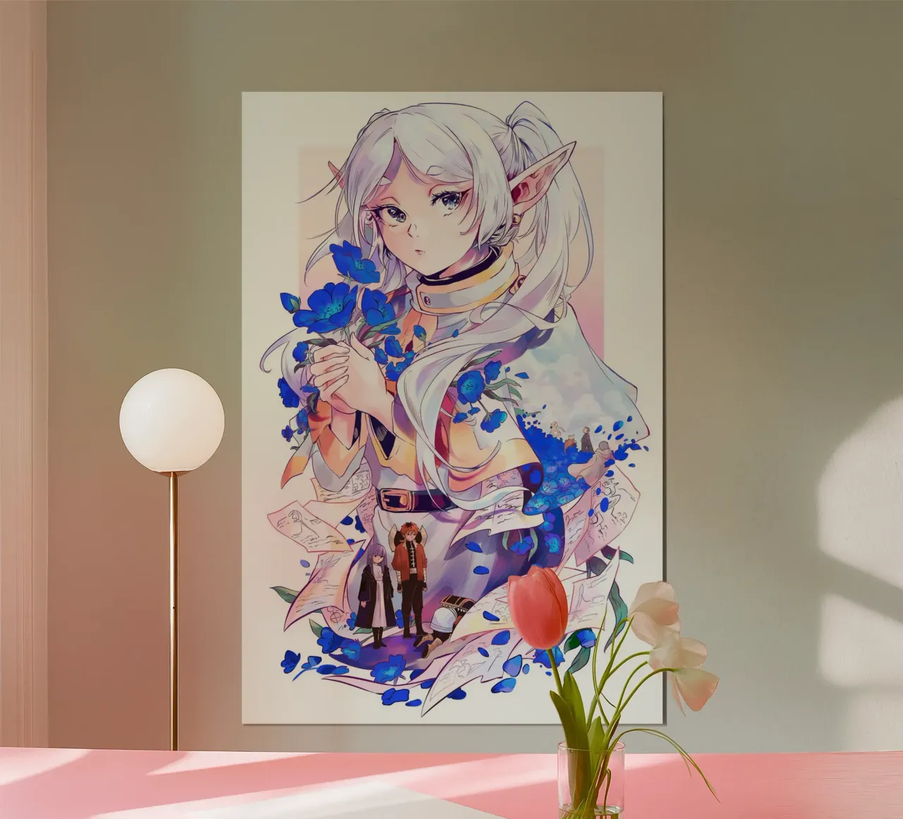 frieren con fiori blu carta hahnemühle da Evie Shop