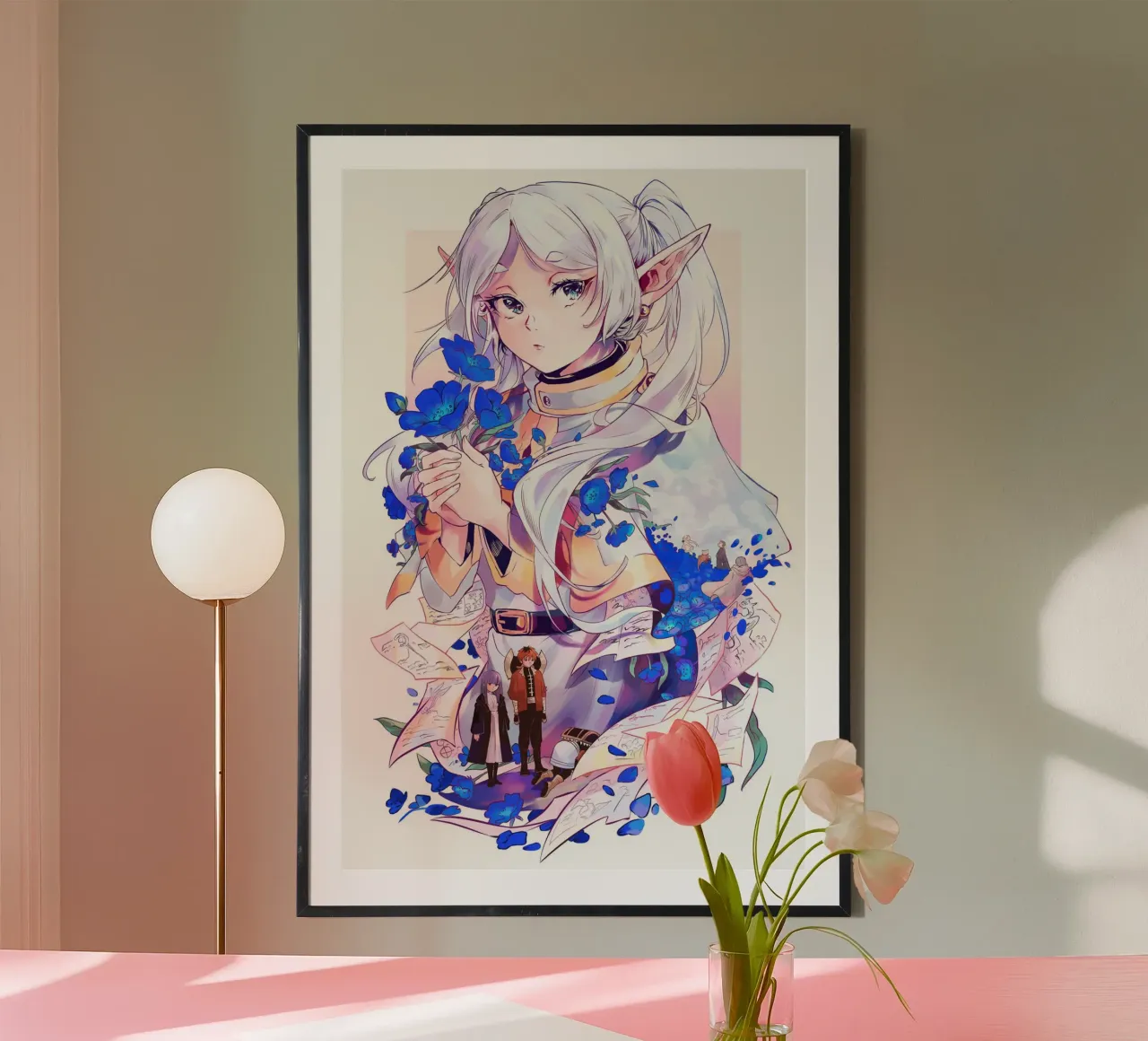 frieren con fiori blu carta hahnemühle da Evie Shop