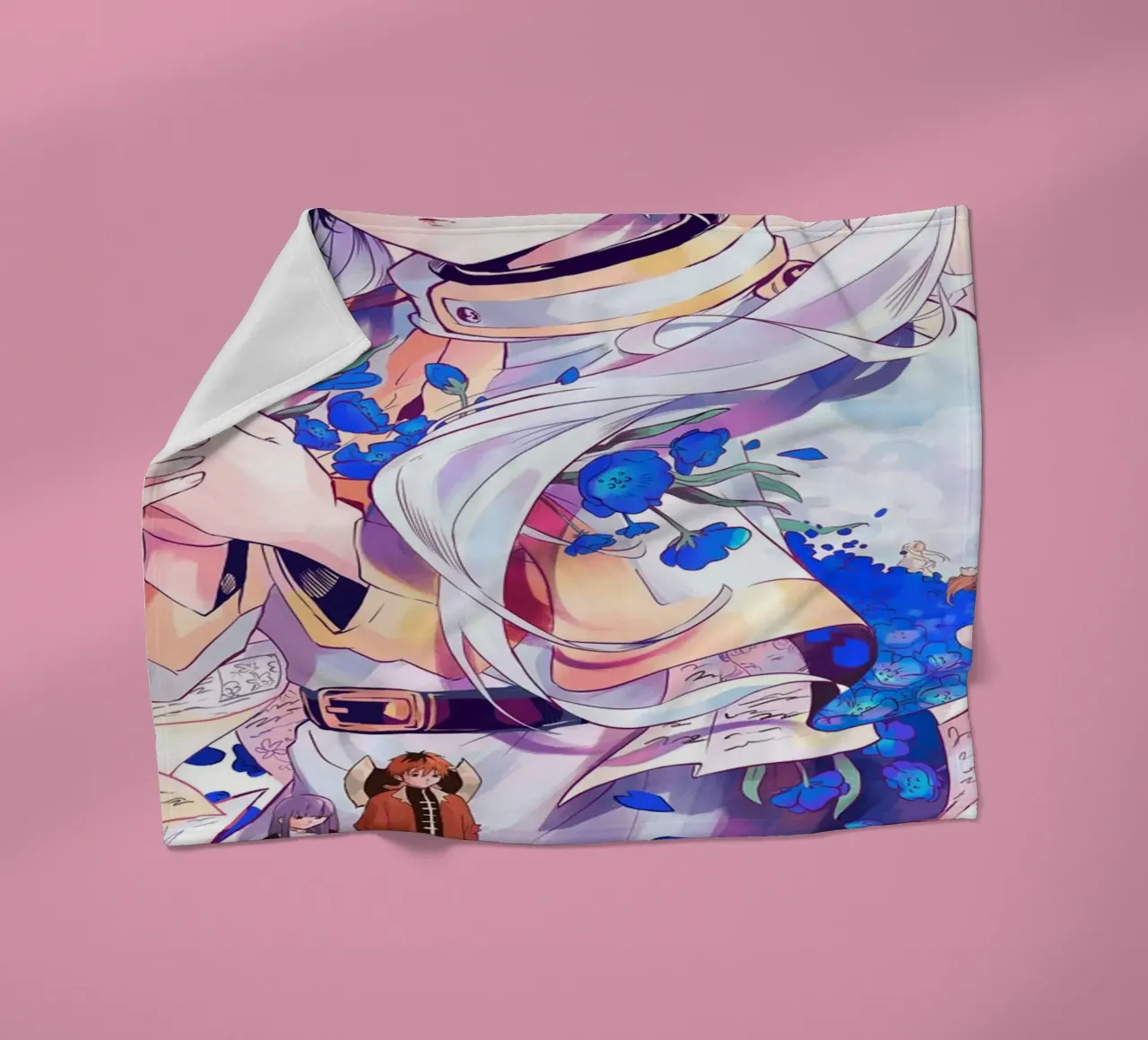 frieren con fiori blu coperta in pile da Evie Shop