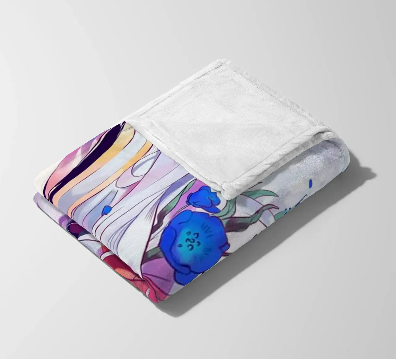 frieren con fiori blu coperta in pile da Evie Shop