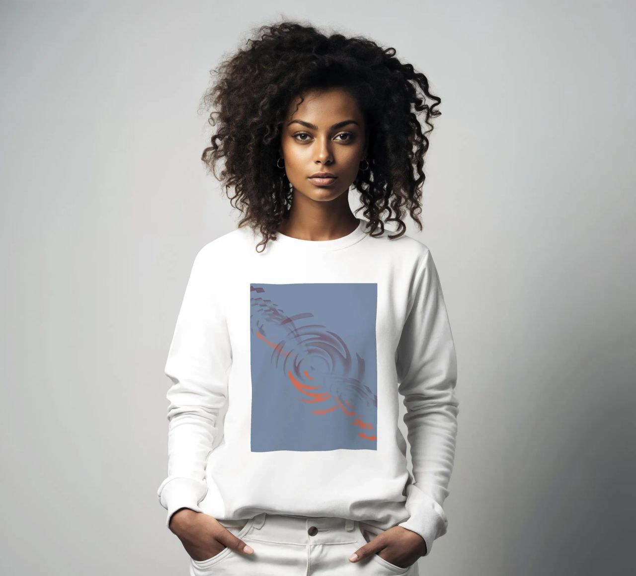 Abstract dynamic circular blue pattern sweatshirt by Something for you