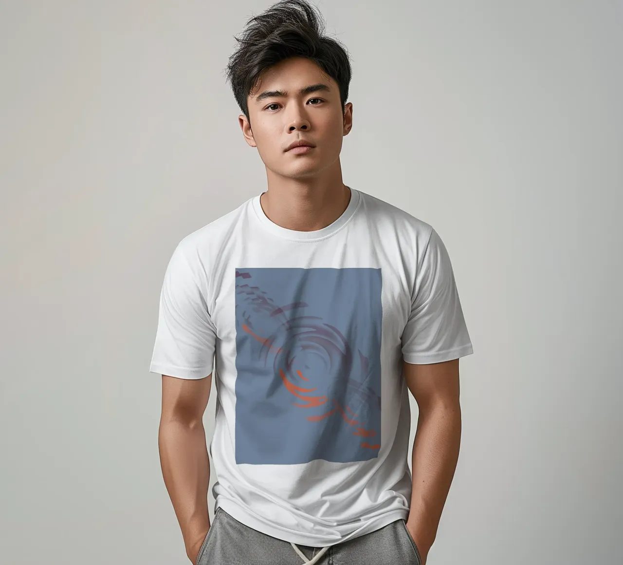 Abstract dynamic circular blue pattern t-shirt by Something for you