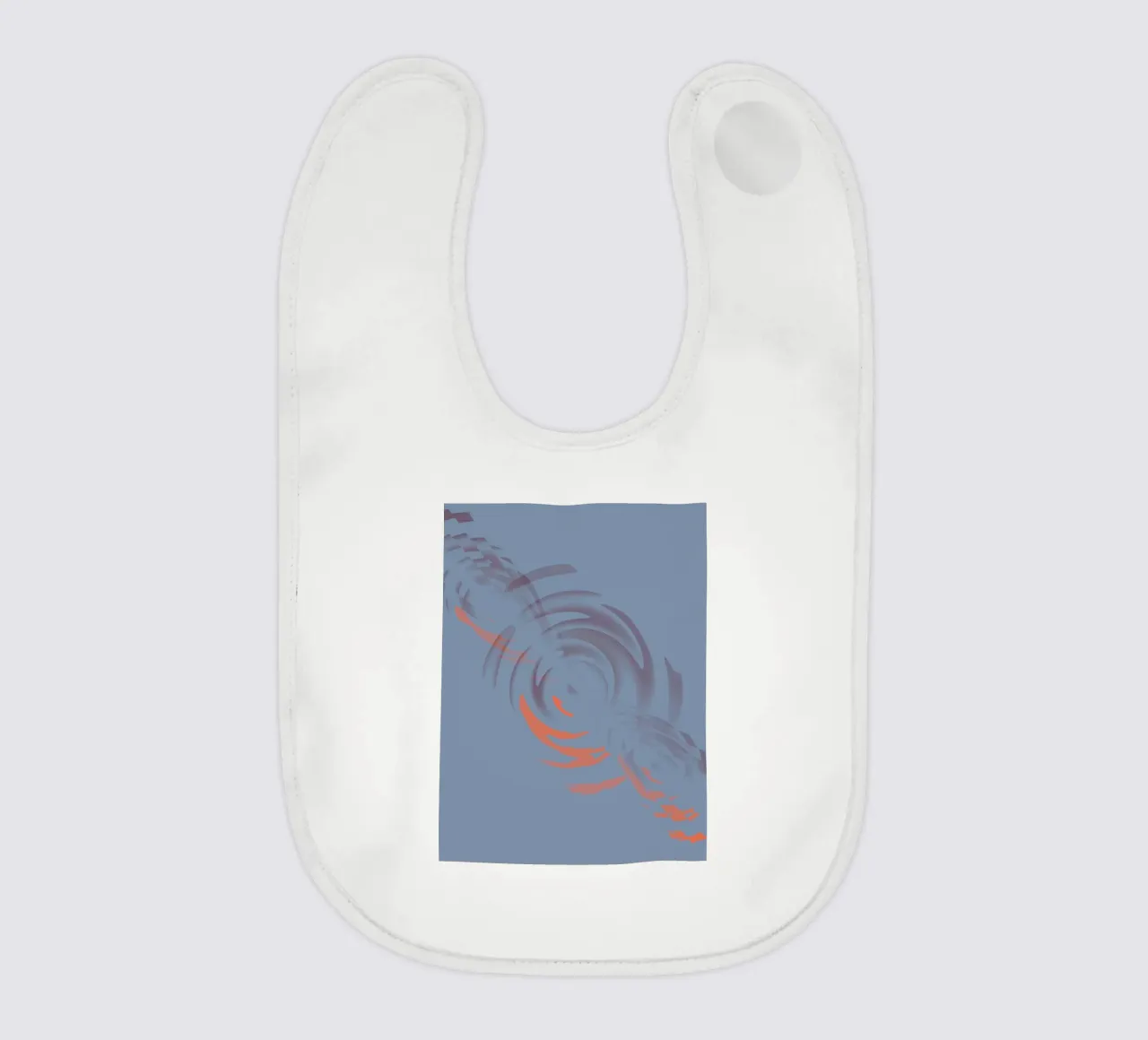 Disegno astratto dinamico circolare blu bavaglino da Something for you