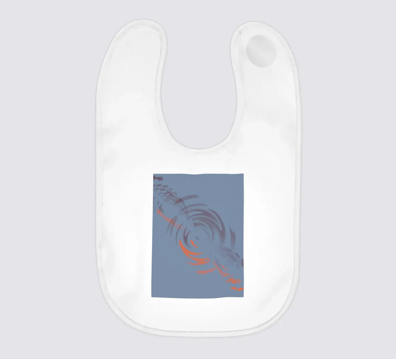 Abstract dynamic circular blue pattern baby bib by Something for you