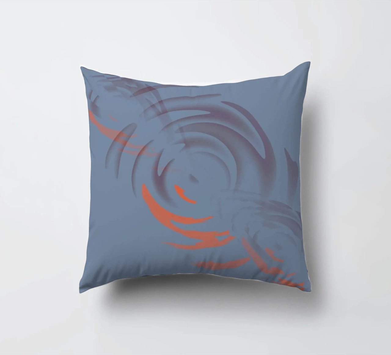 Disegno astratto dinamico circolare blu cuscino da Something for you